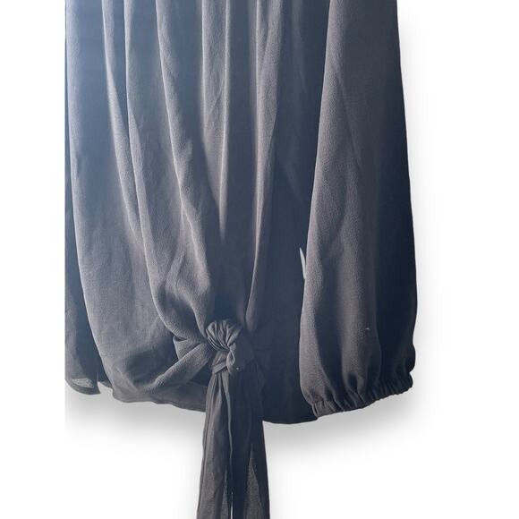 Michael Kors Top Blouse Sz 2X Off the Shoulder Neckline Long Sleeve Flowy Black - Picture 5 of 6